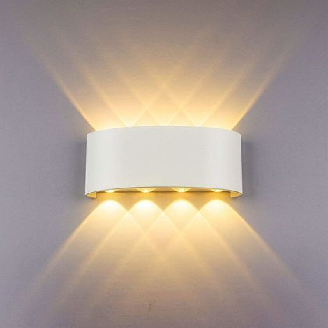 Applique da parete LED 8 W IP65, luce calda 3000 K, in alluminio anticorrosione, per illuminazione interna ed esterna, design elegante (1/4)