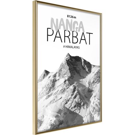 Affiche Murale Encadrée "Peaks of the World Nanga Parbat" 40 x 60 cm Or (1/2)