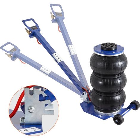 Cric Pneumatique 3 T Plage 140-450 mm Cric de Levage Pneumatique 0,8-1,0 MPa avec 3 Coussins d’Air Poignée Ajustable Bleue Levage Rapide pour Réparation Entretien Voiture SUV Atelier Garage (1/5)