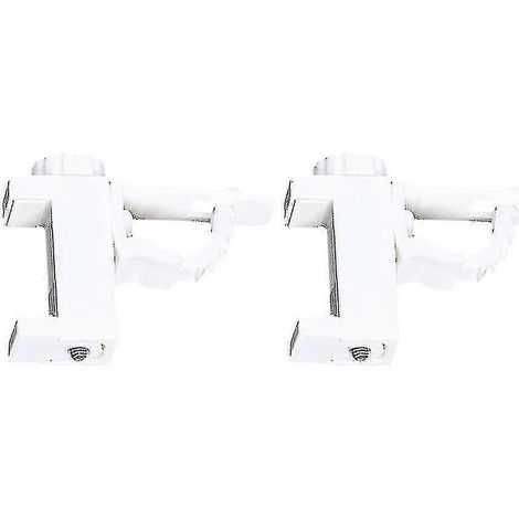 Lot de 2 crochets à clipser en plastique ABS, réglables et universels, pour tringle à rideaux, idéale pour la chambre et le salon (blanc). (1/3)
