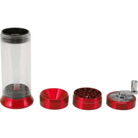 Moulin à tabac manuel 50mm en alliage de zinc rouge - Broyeur à herbes épices tabac - Accessoires fumeur (1/5)