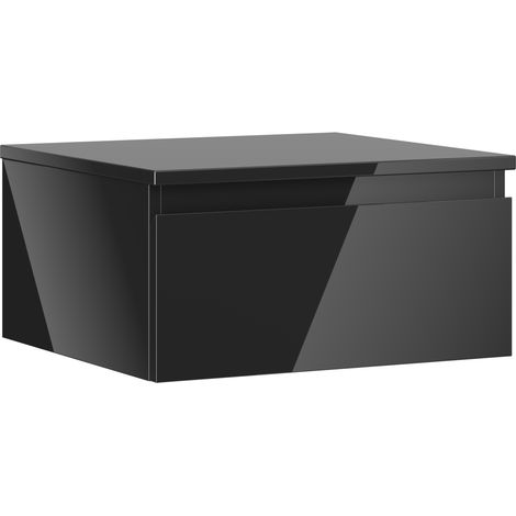Mexen Orio Badezimmerschrank unter Waschbecken 50 cm mit Arbeitsplatte, 1 Schublade, schwarzer Hochglanz - 91A10-05023-1-BFC70