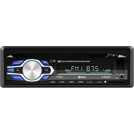 Autoradio sans Fil Bluetooth Lecteur CD DVD MP3 Stéréo Voiture Mains Libres Autoradio Audio Radio 5014 Voiture-Style avec Télécommande 1 Din 12V (1/5)