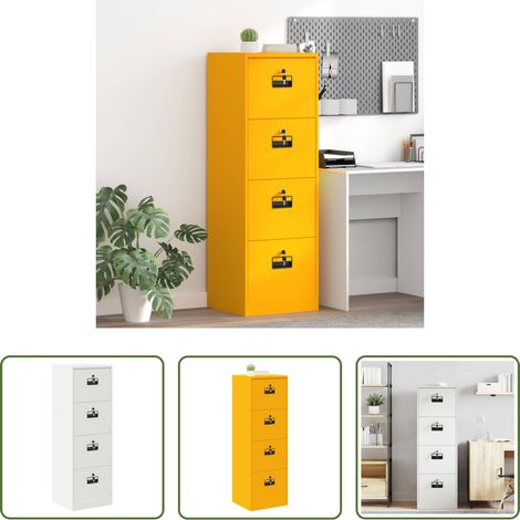Meuble de rangement - Cabinet de Dossier Jaune moutarde 45,5 x 42 x 139 cm (1/5)