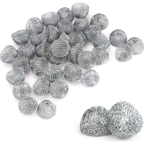 Accessoires pour tuyaux, billes de tennis pour combustion de tuyaux, billes de tennis filtrantes, billes de tennis filtrantes en métal, adaptées aux tuyaux d'un diamètre de 18 à 19 mm (17 mm, 100 pièc