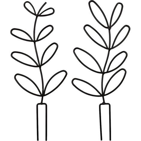 Tuteur Pour Plantes - En Fer Noir - 11,5 x 0,5 x 31 cm - Pour Plantes Grimpantes Intérieures Et Extérieures - Lot De 2 (1/5)