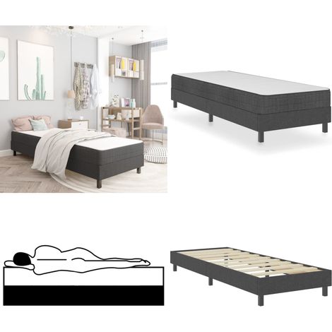 Boxspringbett Dunkelgrau Stoff 100x200 cm - Boxspringbett - Doppelbett - Bettrahmen - Schlafsystem - Liegekomfort - Home & Living (1/5)