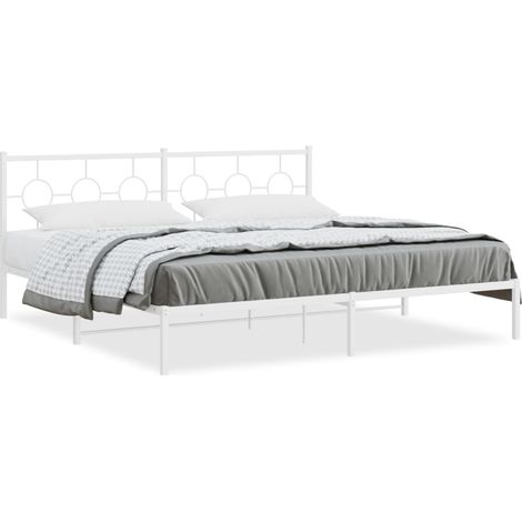 Maison Exclusive - Giroletto con Testiera Metallo Bianco 193x203 cm