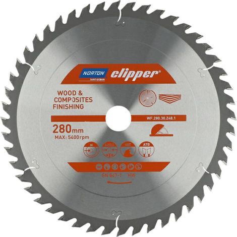 NORTON PIŁA TARCZOWA 280mm x 30mm x 48z DREWNO I KOMPOZYTY ATB (3,2 / 2,2)