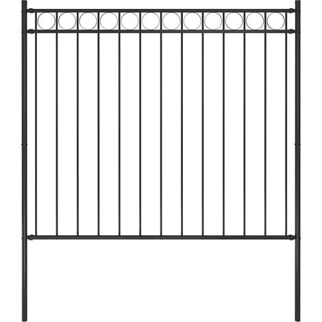 Valla de jardín ASSEN de acero, 1,7 x 1,5 m, negro vidaXL
