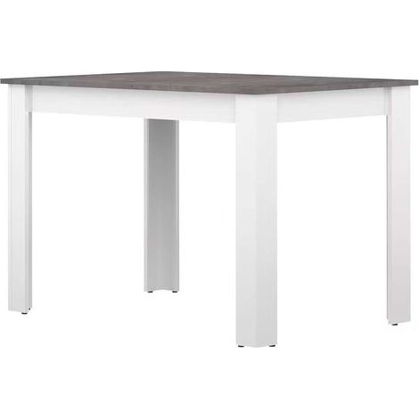 Tavolo da pranzo Pepper bianco e cemento scuro - 110x75x75H cm (1/5)