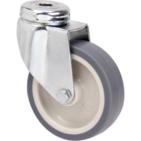 rueda giratora agujero m10 401-100-4 poliamix-goma gris eje liso (1/2)
