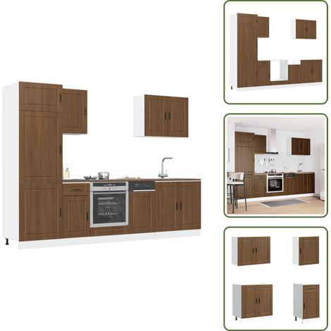 Armadi in truciolato - vidaXL Set Mobili da Cucina 7 pz Porto Rovere Marrone in Truciolato - Armadi marrone