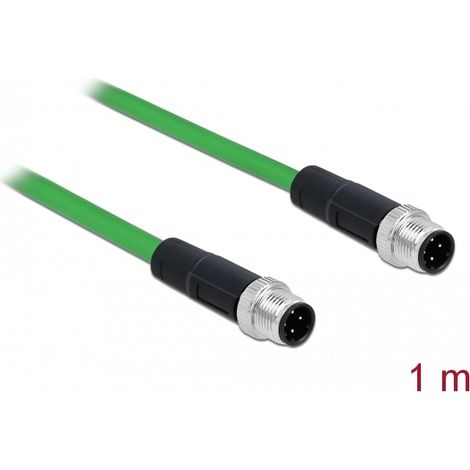 Delock Cable de red M12 de 4 polos con codificaciÃ³n D TPU 1 m
