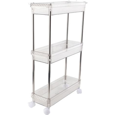 Gap Badezimmerregal, transparentes Kosmetikregal, mehrstöckiger Badezimmer-Organizer, 3 Ebenen, 37 x 12 x 50 cm (1/5)