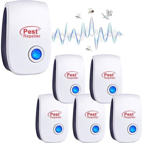 Répulsif Ultrason Anti-Rongeurs Insectes, 6 pcs Ultrason Anti Moustique Ultrason Souris et Rats, Intérieur Répulsif Électronique Insectes pour Souris, Rats Fourmis Araignées Moustiques