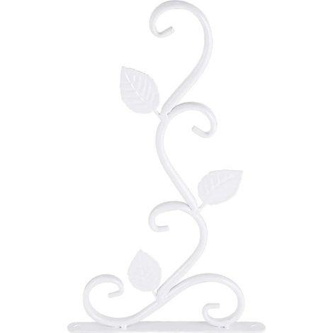 Support Mural Pour Paniers Suspendus - En Fer Forgé - Arc Élégant Avec Détail Feuillage - Pour Jardin Balcon Intérieur - Lot De 2 (1/5)