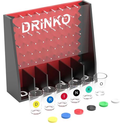 ¡Diversión garantizada con vasos de chupito para grupos y parejas Vasos de chupito multicolores, tabla resistente con brochetas metálicas: ¡el complemento perfecto para empezar la fiesta