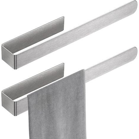 portasciugamani in acciaio inox, adesivo, non richiede foratura, 37 cm, per bagno e cucina (1/5)