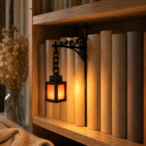 Mini lampes LED de bibliothèque – Lampe décorative Book Nook en métal style rétro à placer entre les livres – Lumière chaude pour étagère et espace lecture (1/4)