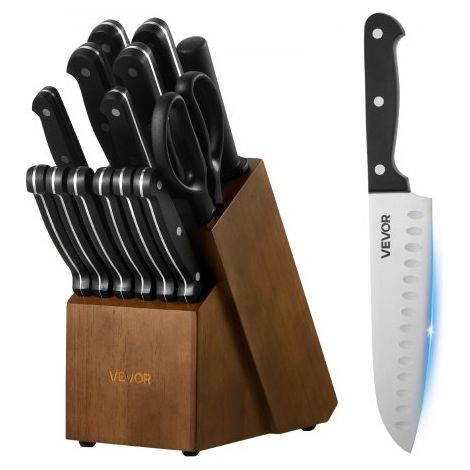 Set Couteaux Cuisine avec Bloc et Aiguiseur 15PCs Bloc de (1/5)