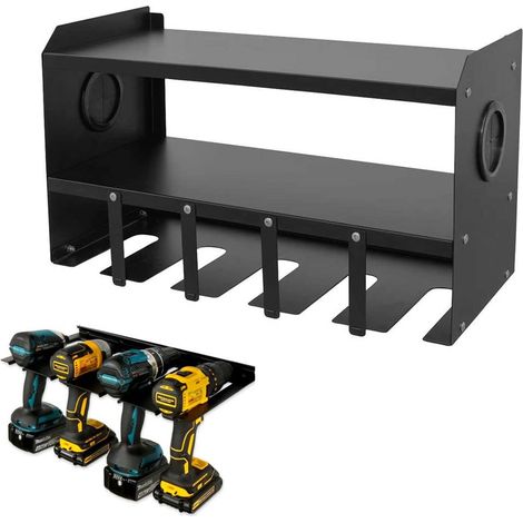 Universal Dewalt Makita Bosch Drill Impact Driver Wall Charging Rack Storage (1/4)