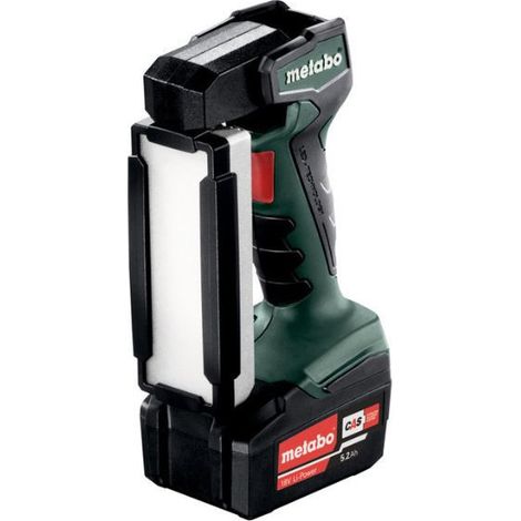 Metabo – Lampe baladeuse sans fil 14,4V - 18V LED – Éclairage puissant pour chantiers – Boîtier en fonte d'aluminium – Tête orientable