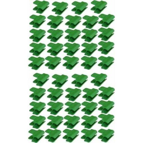 Lot de 48 Colliers de Serrage pour Tuyaux de Jardin – Diamètre Extérieur 16 mm – Clips Plastique pour Serre et Piquets pour Plantes – Vert (1/5)