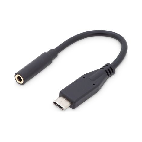 Digitus Adattatore da USB-C a jack per cuffie Femmina USB-C a 24 pin Mini-jack stereo da 3,5 mm Nero 0,2 m (1/2)