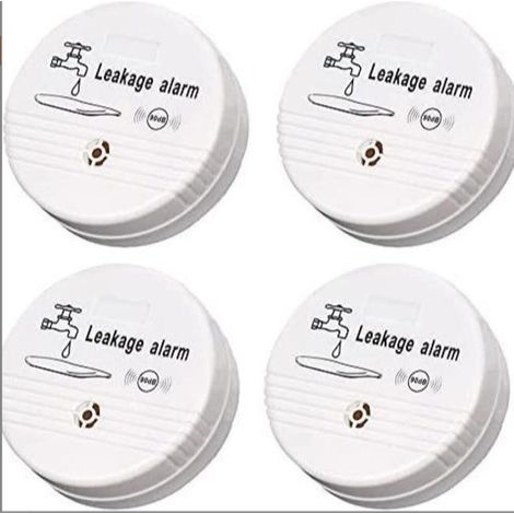 (Batterien nicht enthalten, 4er-Pack) Wasserleckmelder, batteriebetriebener Leckalarm, 90 dB Wassermelder für Keller