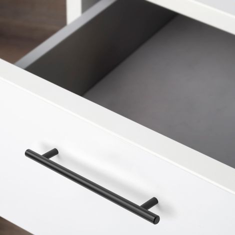Emuca Lote de 10 tiradores para mueble Orlando, L336mm, intereje 256mm, Acero, Pintado negro