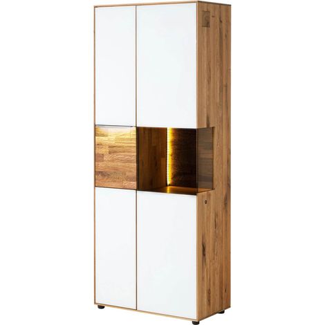 Armadio in legno di quercia 80x43x200 natur / oliato bianco WIEN 140