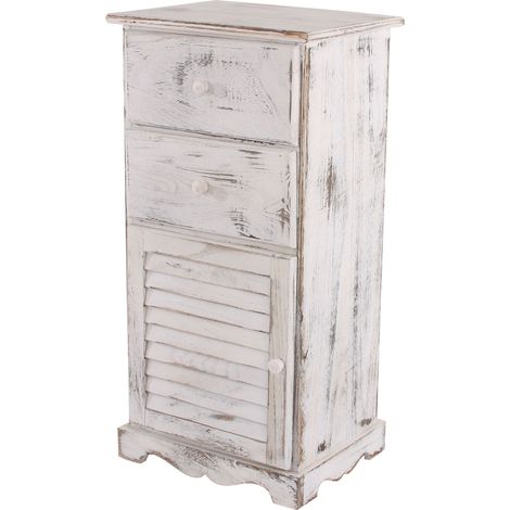 [NEUWERTIG] Kommode Schrank, 81x40x32cm, Shabby-Look, Vintage weiß