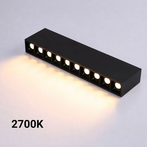 Foco Lineal LED Superficie Color Negro - 20W - UGR18 - CRI90