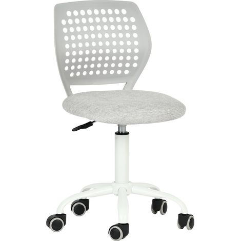 Chaise de Bureau Enfant Gris, Chaise de Bureau Colorée pour la Maison, Siège D'ordinateur Ergonomique Réglable, Dossier Respirant à Motif à Pois, Siège Pivotant à 360 Degrés (1/5)