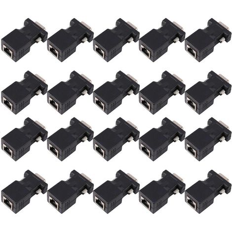Adaptateur de câble réseau RJ45 CAT5/CAT6 avec rallonge VGA mâle 20x. (1/5)