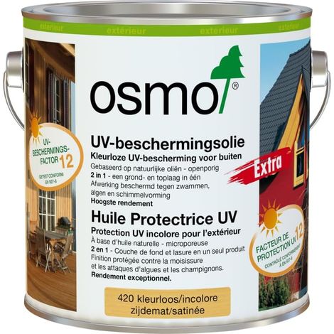 Huile protectrice UV extra incolore pour bois dur – 0,750L – Protection durable contre les UV – Application facile au pinceau – Osmo