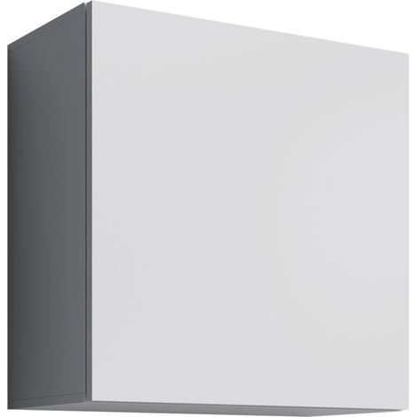Armario colgante Vitrina Mueble de Salón Armario de pared 1 puerta 60x60x30cm Modelo Aitana Q1 Blanco Acabado en Brillo (1/4)