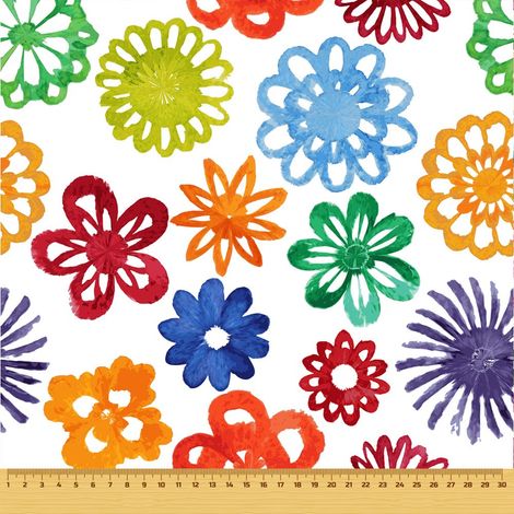 Telas decorativas para exteriores Oxford - estampado floral con motivos en tonos pastel (1/5)