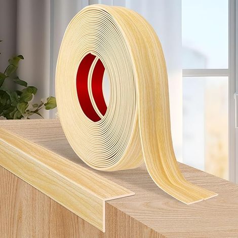 Moulure murale adhesive plinthe souple decorative corniere PVC baguette de finition protection angle Grain de bois (1/5)