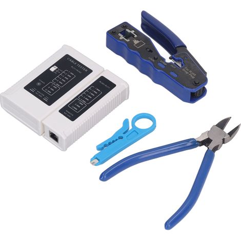 Kit d'outil de sertissage RJ45 tout-en-un pour connecteurs Ethernet Cat5e, Cat6 et Cat6a 8P8C