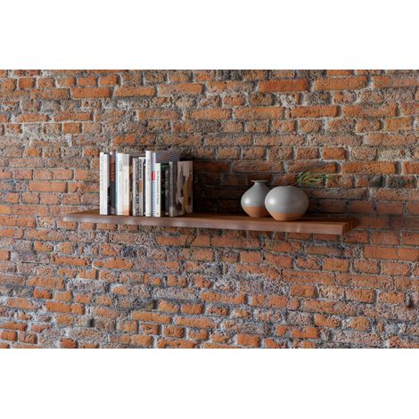 Baumkanten Wandregal Akazienholz 120 cm nussbaumfarben SUVA (1/5)