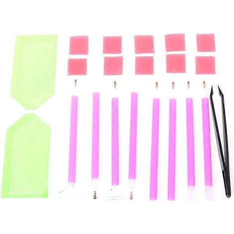 21-teiliges Diamantmalerei-Set für Kreuzstich, inklusive Klebestift und Pinzette für DIY-Projekte