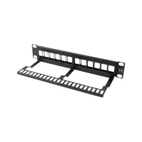 PATCH PANEL LANBERG 12 PUERTOS 1U RACK 19-ORGANIZADOR MODULOS KEYSTONE NEGRO (1/4)