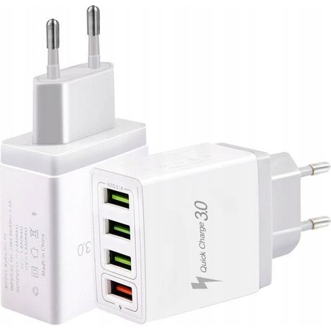 4xUSB Quick Charge 3.0 QC 3.1A 18W Ladegerät - WEISS (1/4)