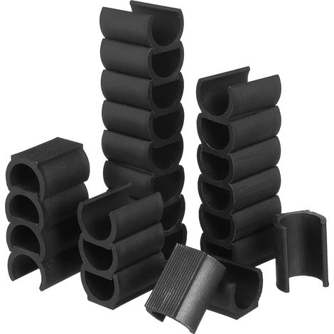 Protections de pieds de chaise plastique noir lot de 25 (1/5)