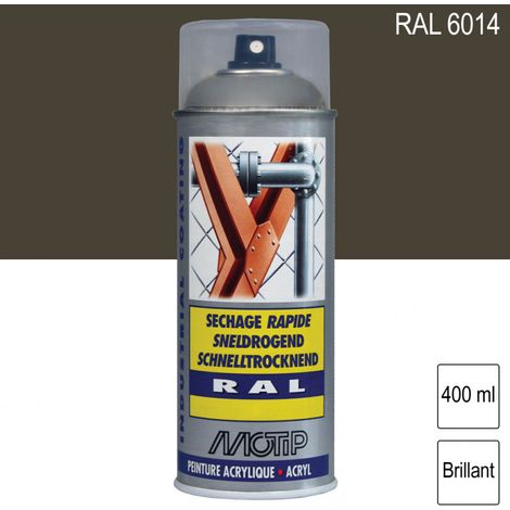 Vernis acrylique en aérosol, RAL 6014 olive 400 ml 07142