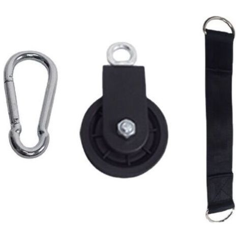 Poulie pour Cable, Poulie Musculation avec Sangle de Suspension et Mousqueton Poulie de Levage Pivotant à Poulie Simple