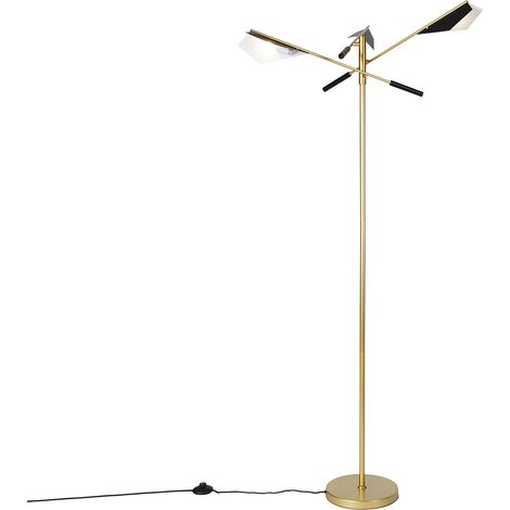 Design-Stehlampe Schwarz mit Gold 3-flammig - Sinem