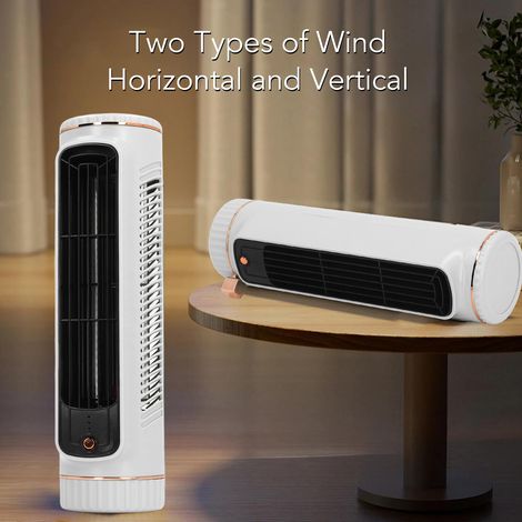 Ventilatore da tavolo senza pale Toivize, ricaricabile, silenzioso, con 3 velocità, compatto, in metallo ABS, bianco, ideale per camera da letto o ufficio. (1/4)
